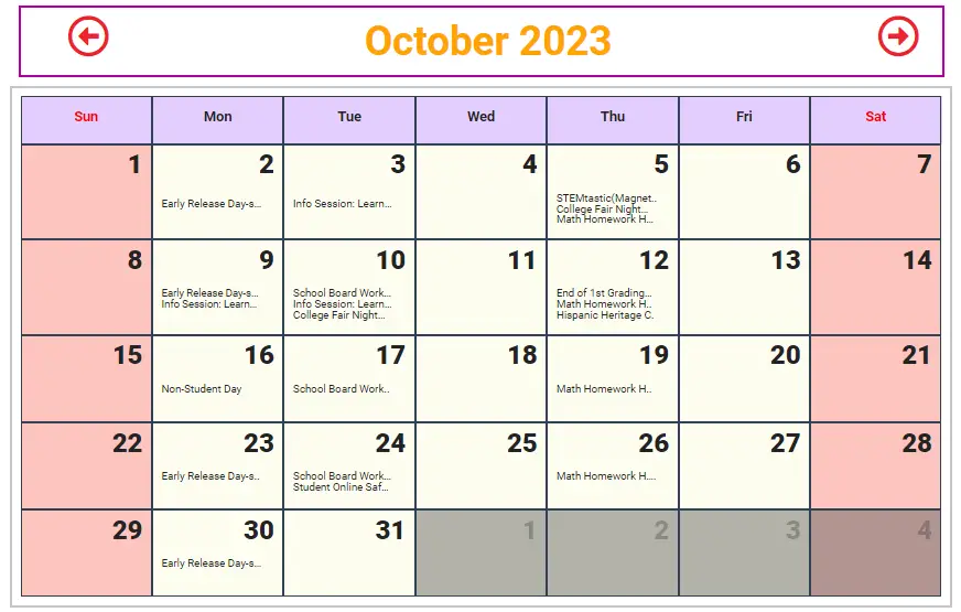 Hillsborough County School Calendar